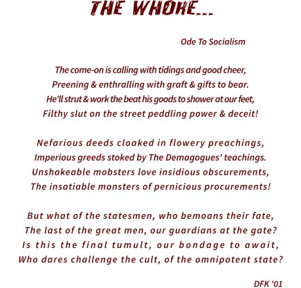 The Whore poem by David F Klein