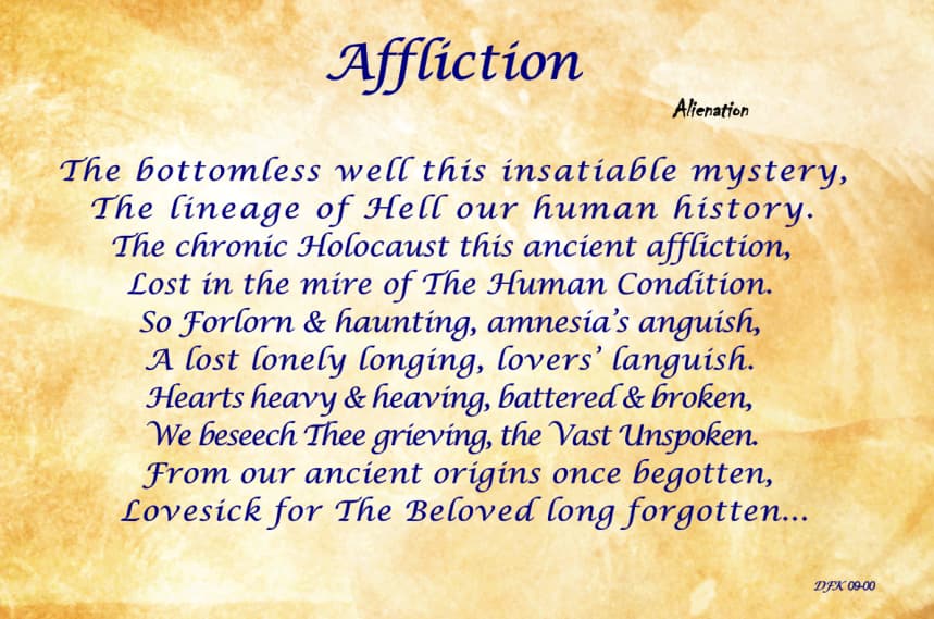 Affliction a Dark Ranting by David F Klein